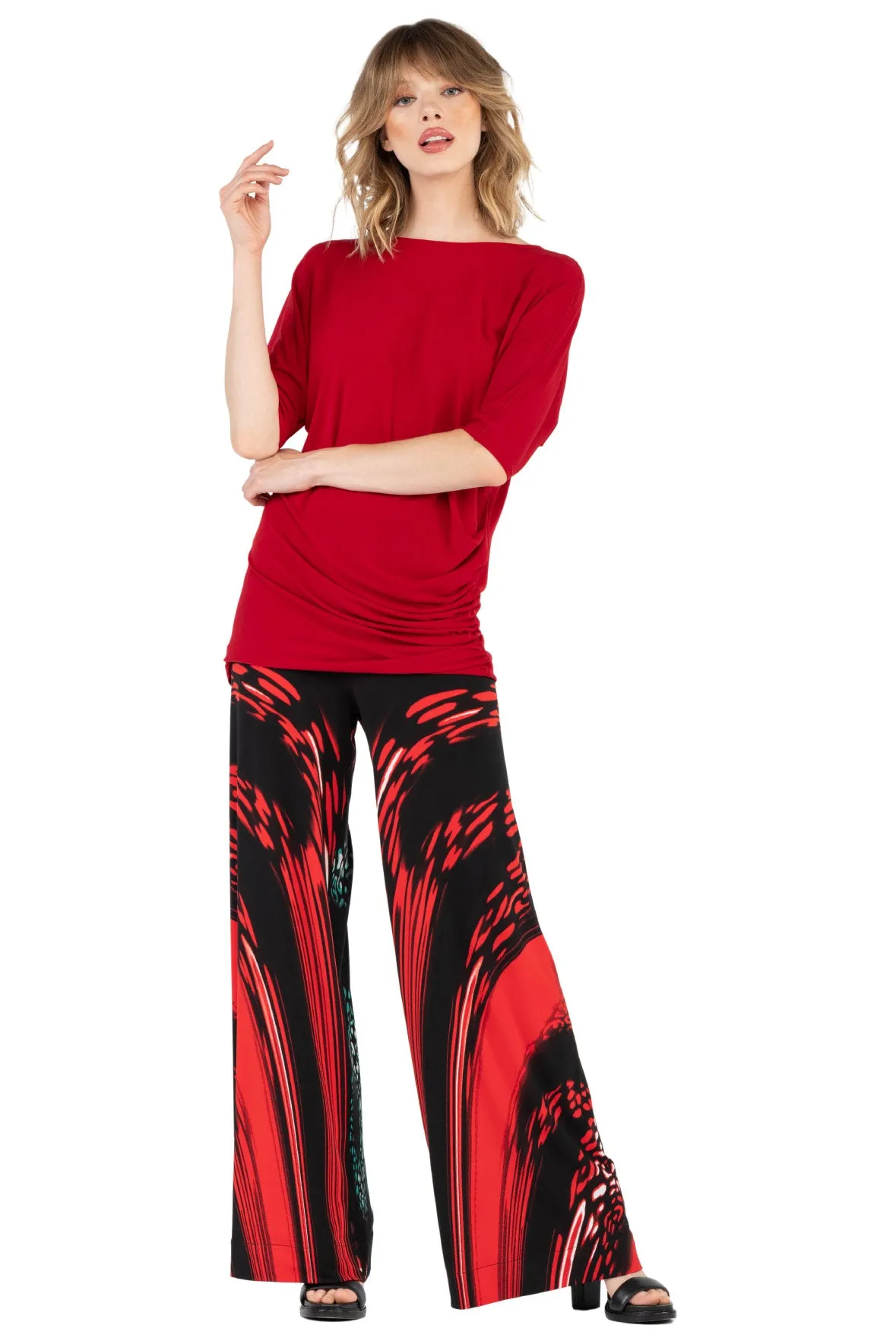 3/4 Sleeve Loose Ruched Top