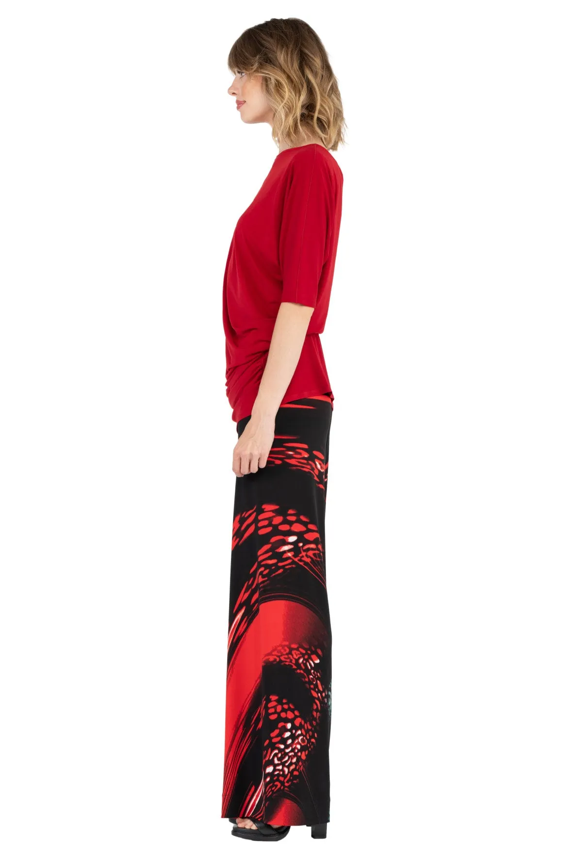 3/4 Sleeve Loose Ruched Top