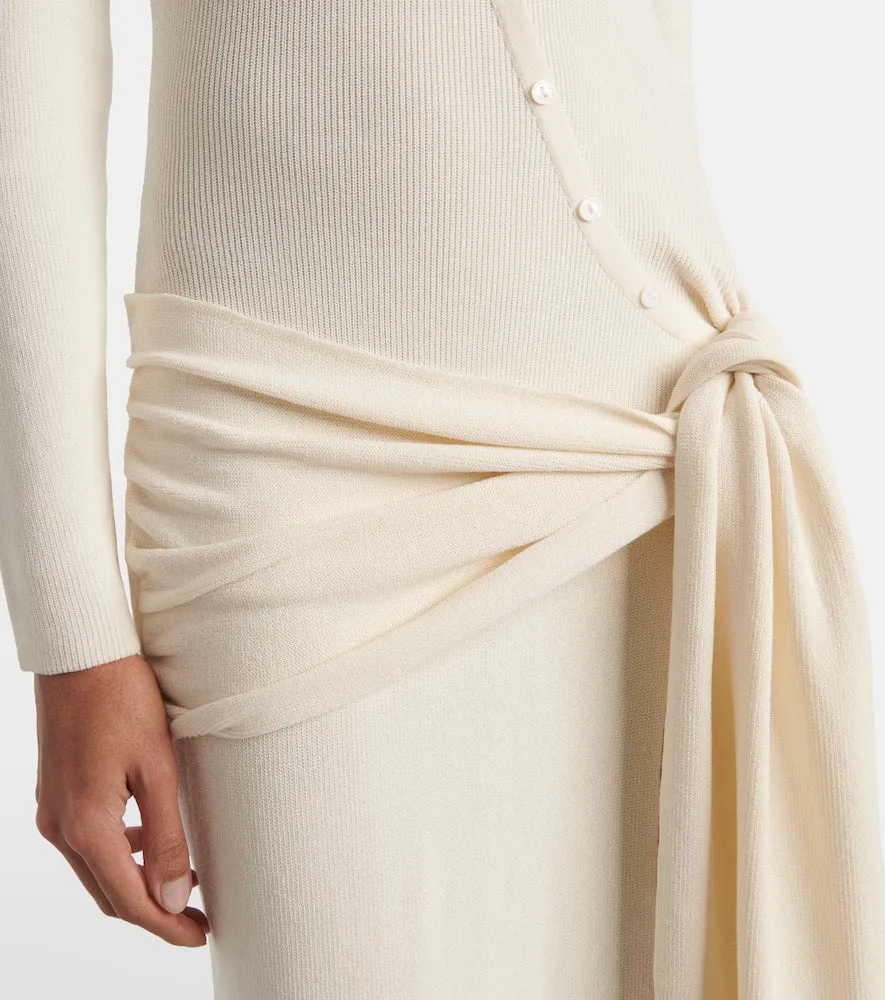 Aya Muse Saros draped cotton-blend maxi dress