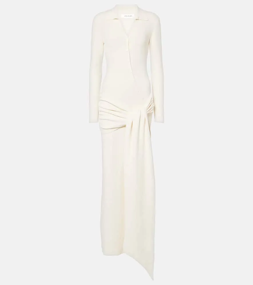 Aya Muse Saros draped cotton-blend maxi dress