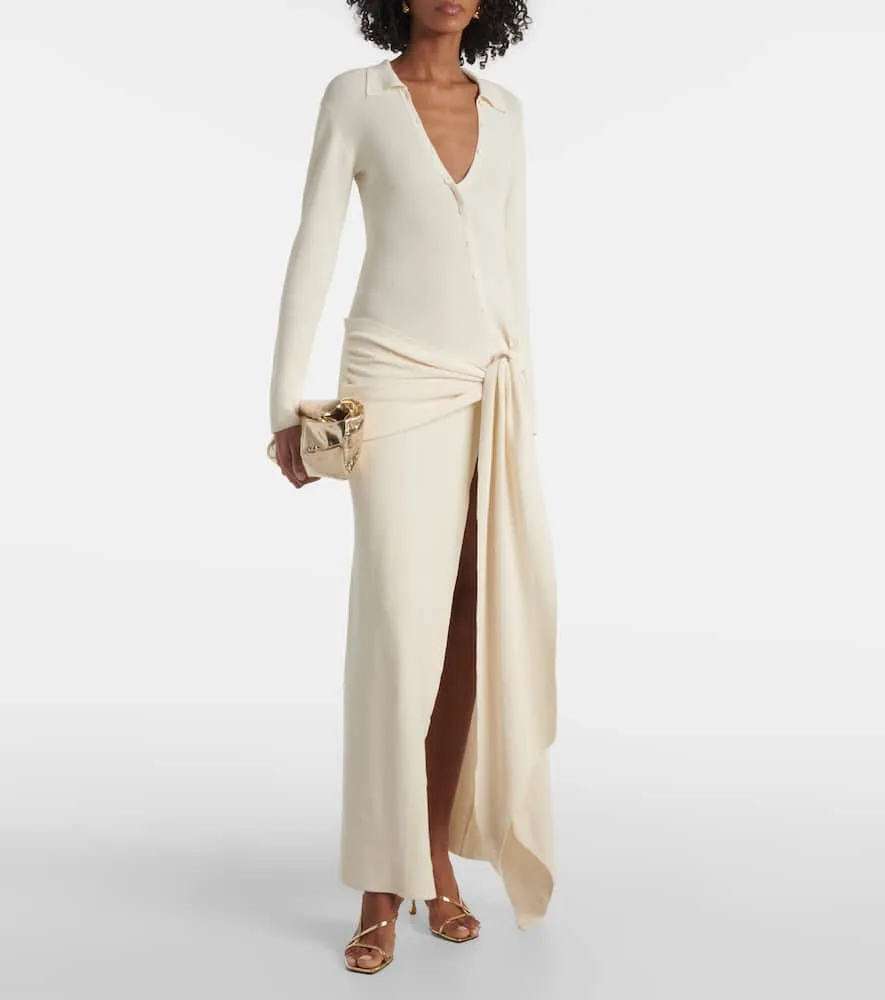 Aya Muse Saros draped cotton-blend maxi dress