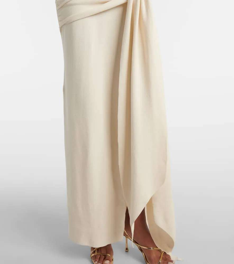 Aya Muse Saros draped cotton-blend maxi dress