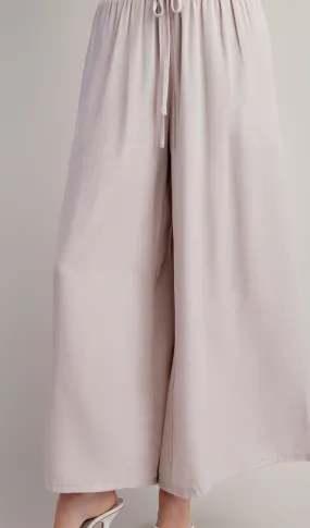 Beige Wide Leg Pants