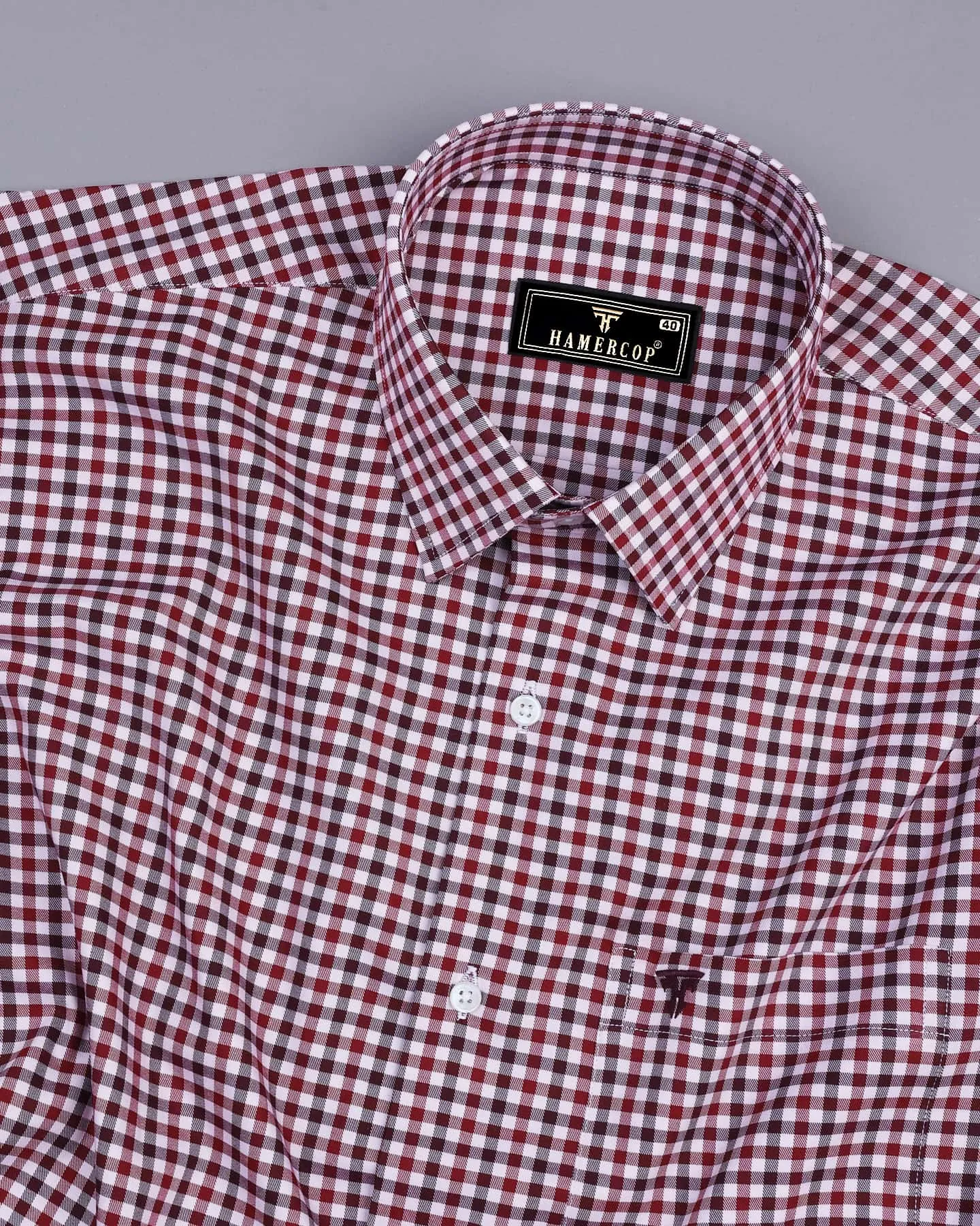 Claret Maroon Multi Shaded Twill Check Soft Cotton Shirt