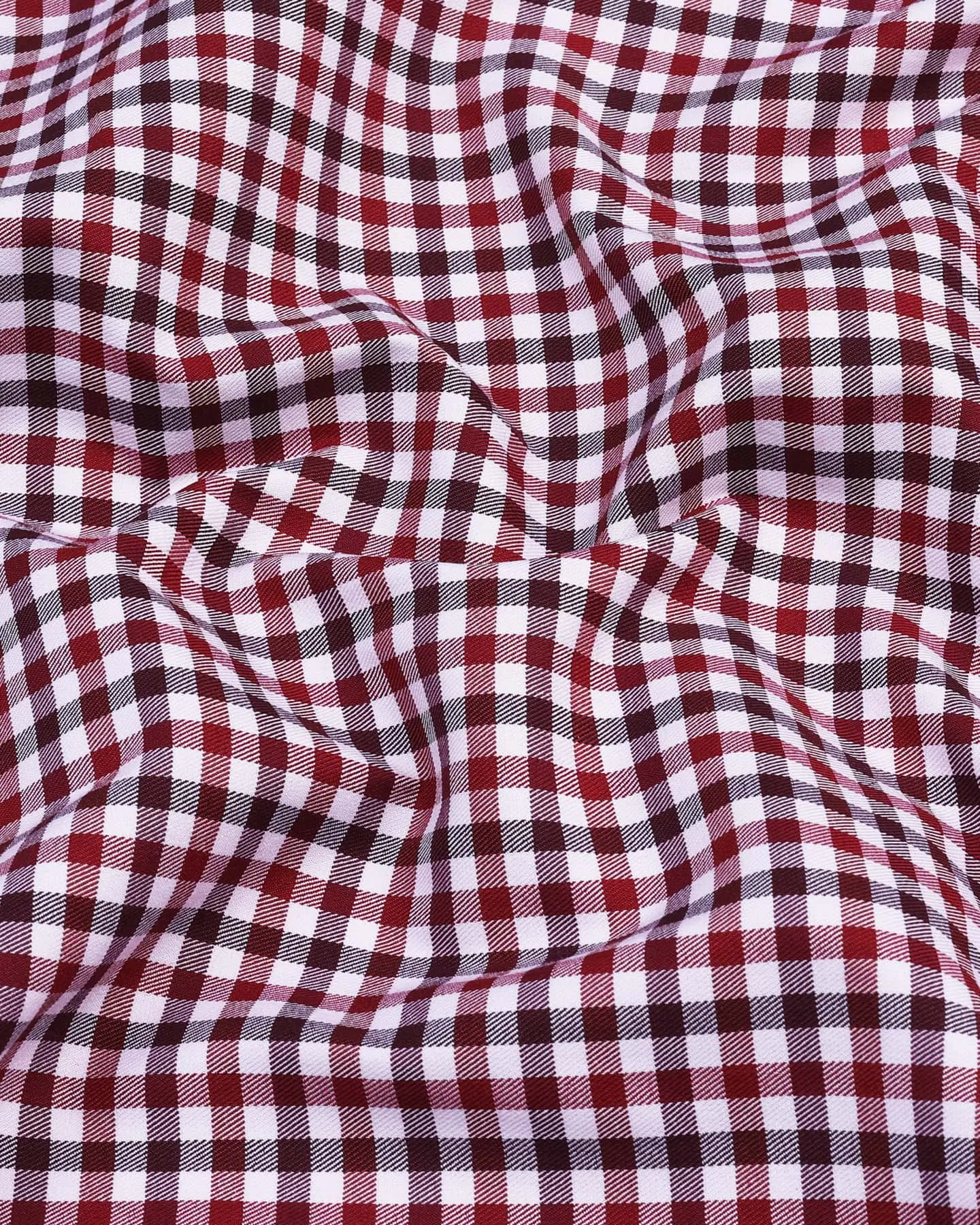 Claret Maroon Multi Shaded Twill Check Soft Cotton Shirt