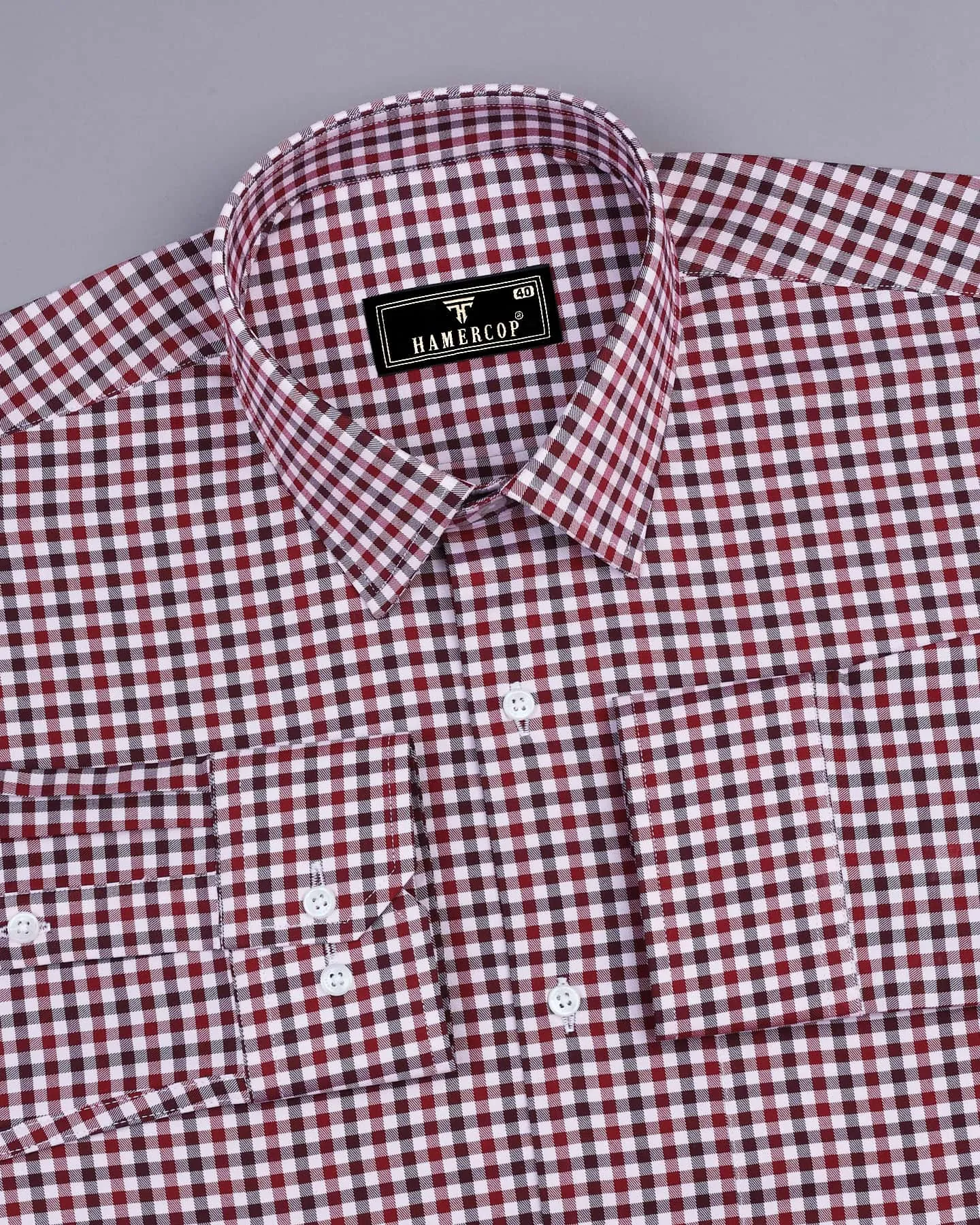 Claret Maroon Multi Shaded Twill Check Soft Cotton Shirt
