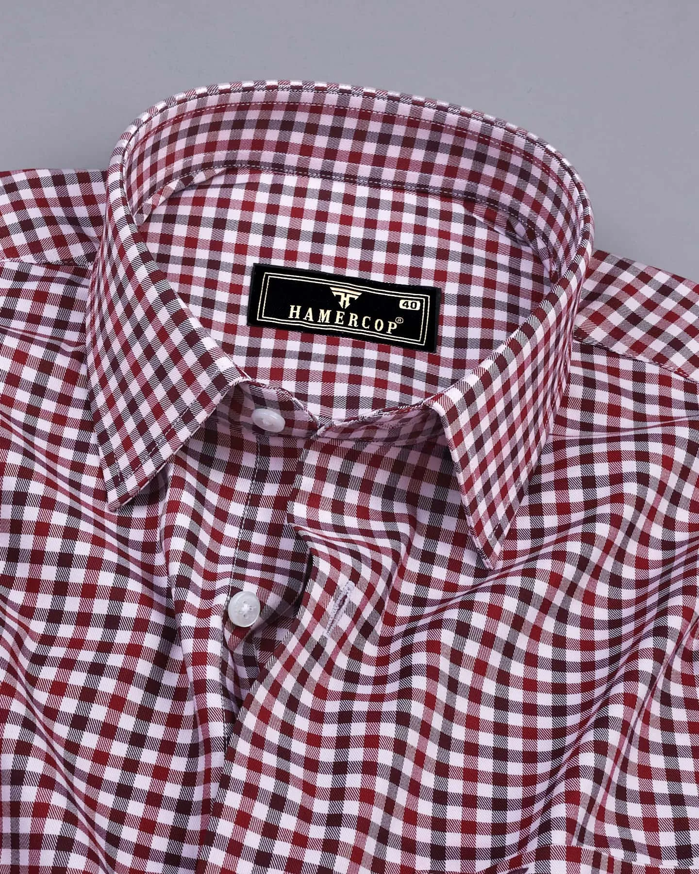 Claret Maroon Multi Shaded Twill Check Soft Cotton Shirt
