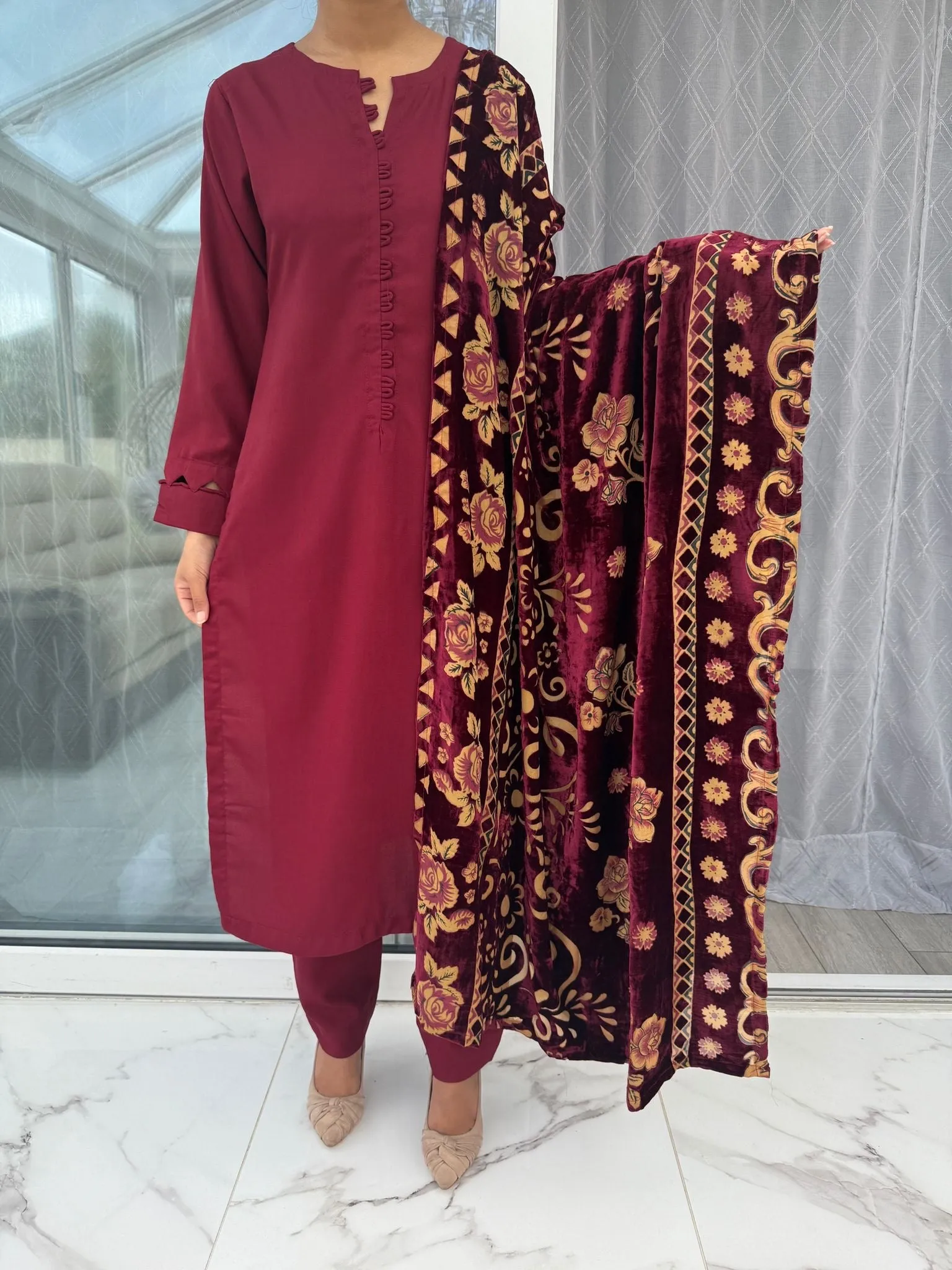 DHANAK WITH PLACHI SHAWL