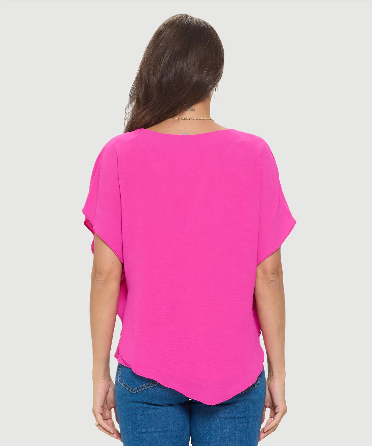 Flowy Batwing Sleeve Airflow Top With Overlay