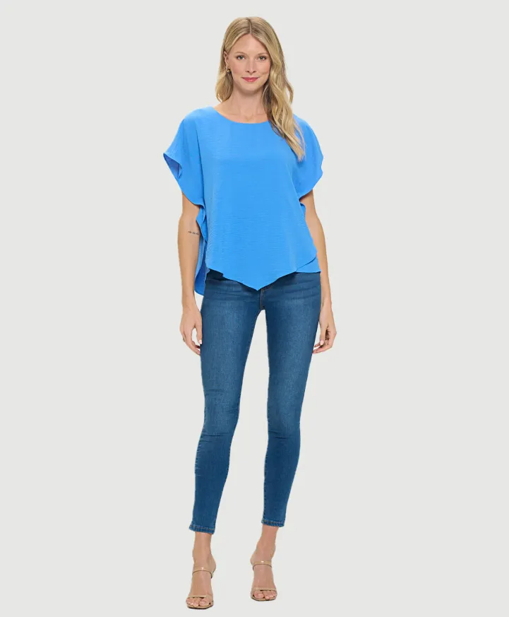 Flowy Batwing Sleeve Airflow Top With Overlay