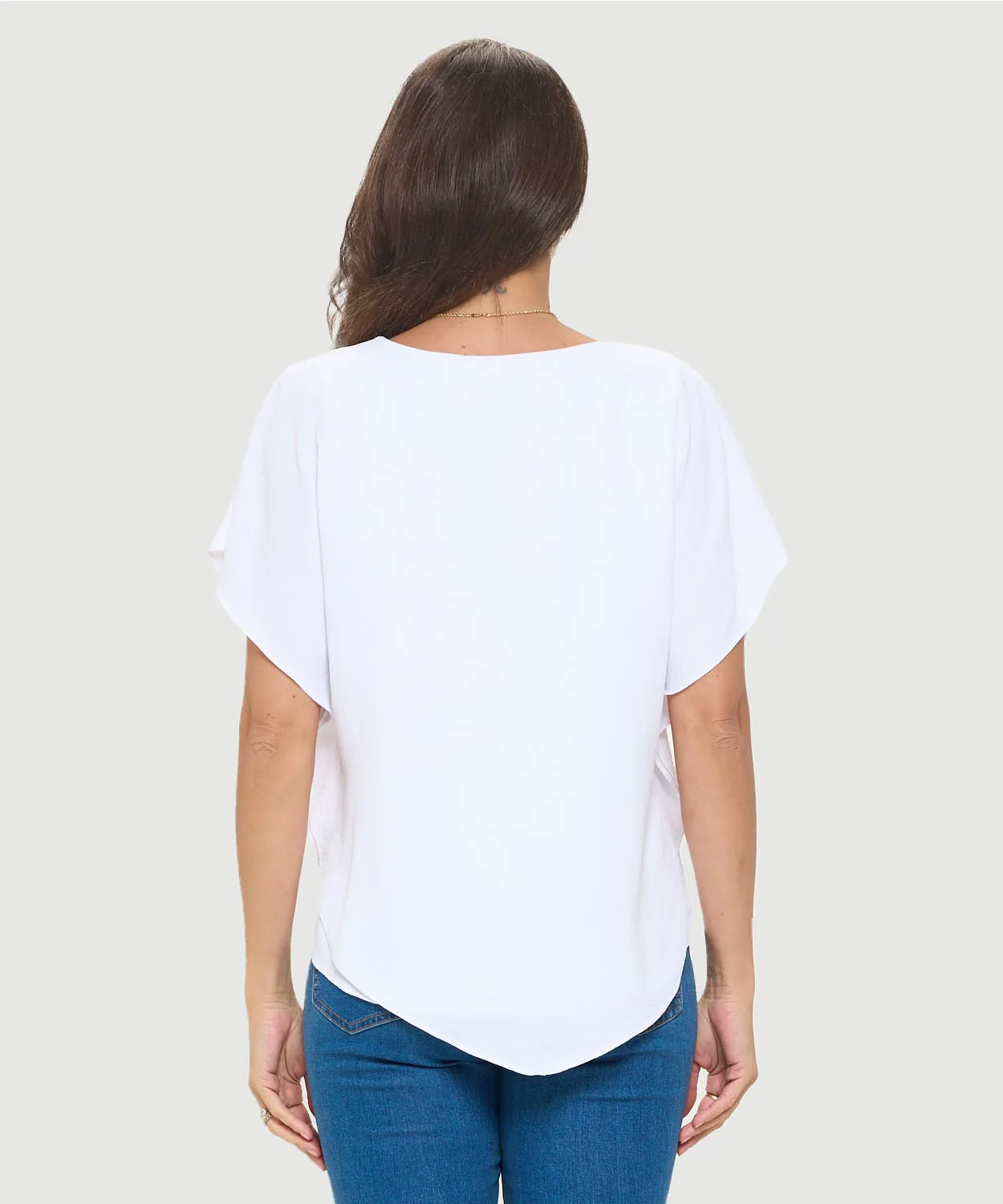 Flowy Batwing Sleeve Airflow Top With Overlay