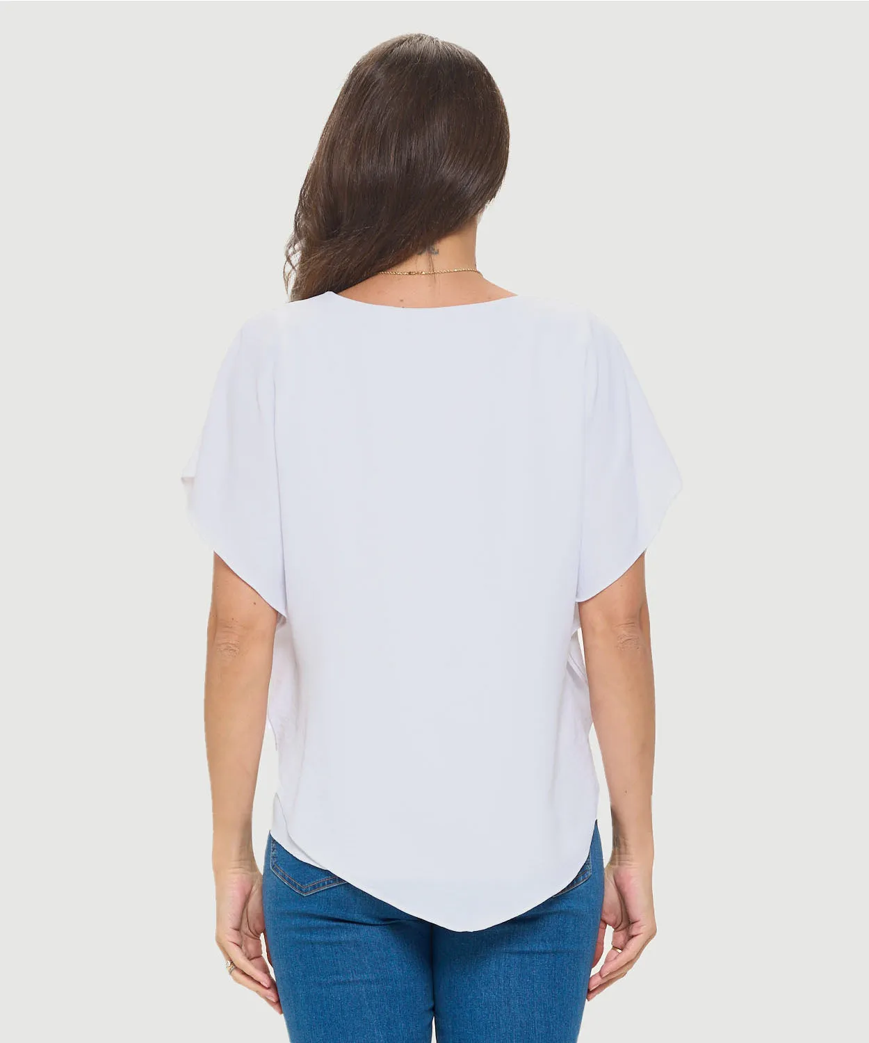 Flowy Batwing Sleeve Airflow Top With Overlay