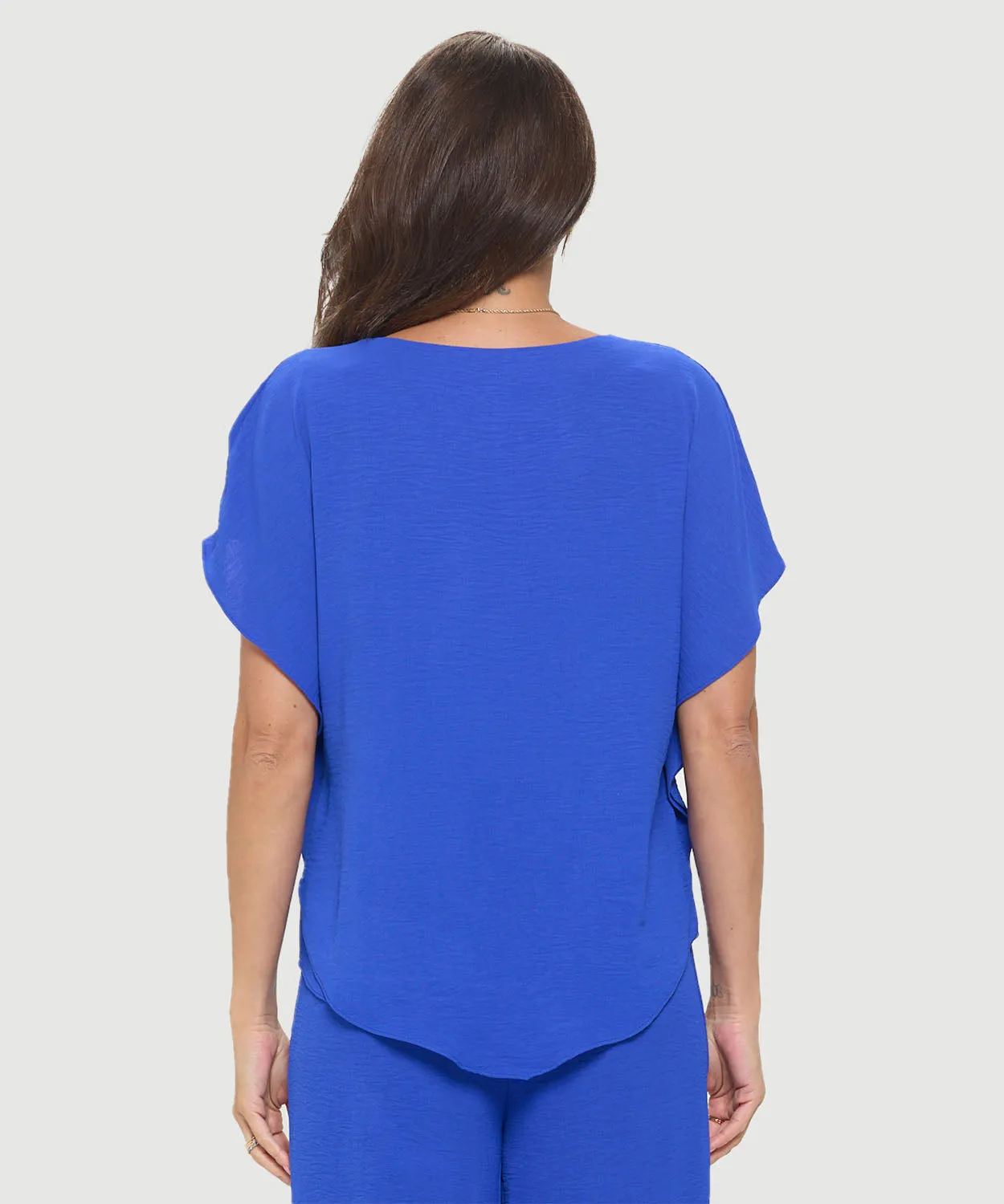 Flowy Batwing Sleeve Airflow Top With Overlay