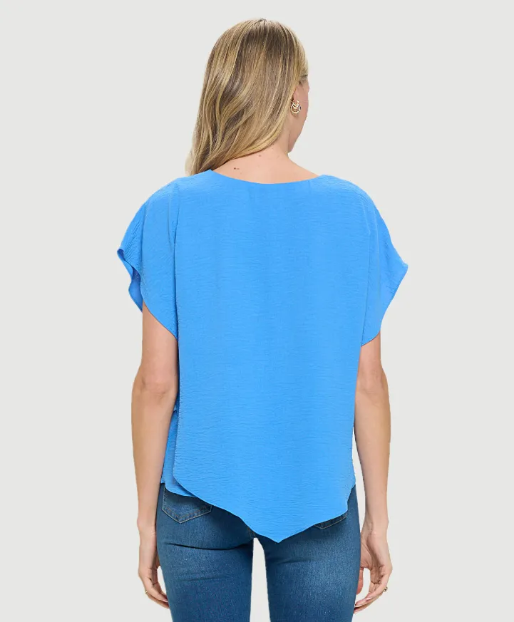 Flowy Batwing Sleeve Airflow Top With Overlay