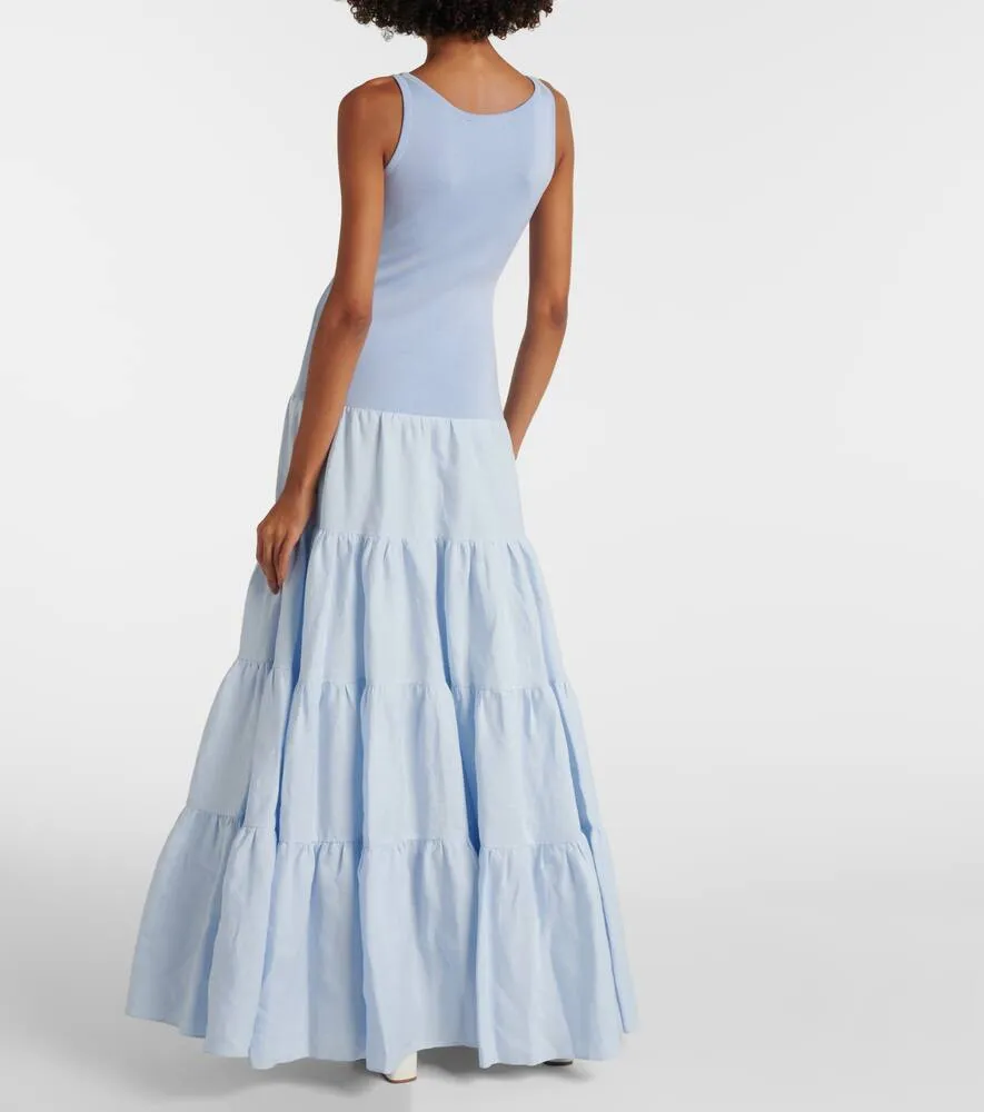 Gabriela Hearst Pozas tiered linen maxi dress