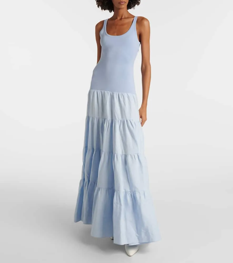 Gabriela Hearst Pozas tiered linen maxi dress
