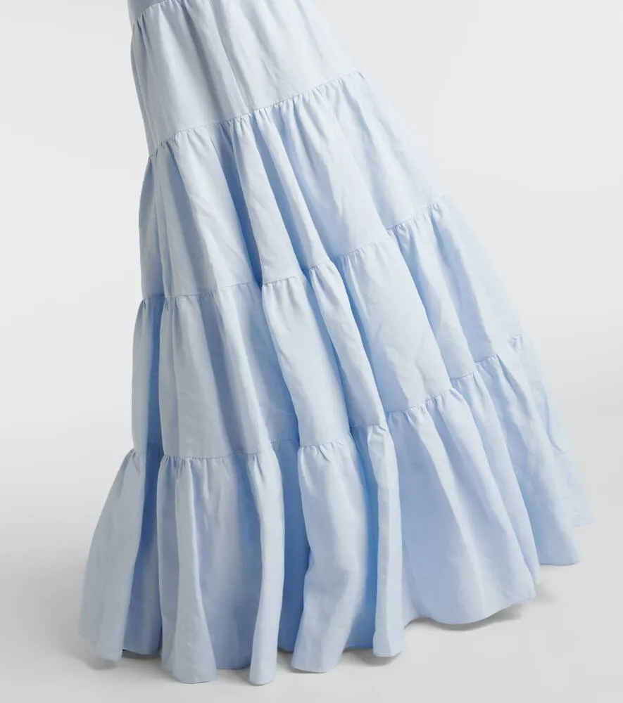 Gabriela Hearst Pozas tiered linen maxi dress