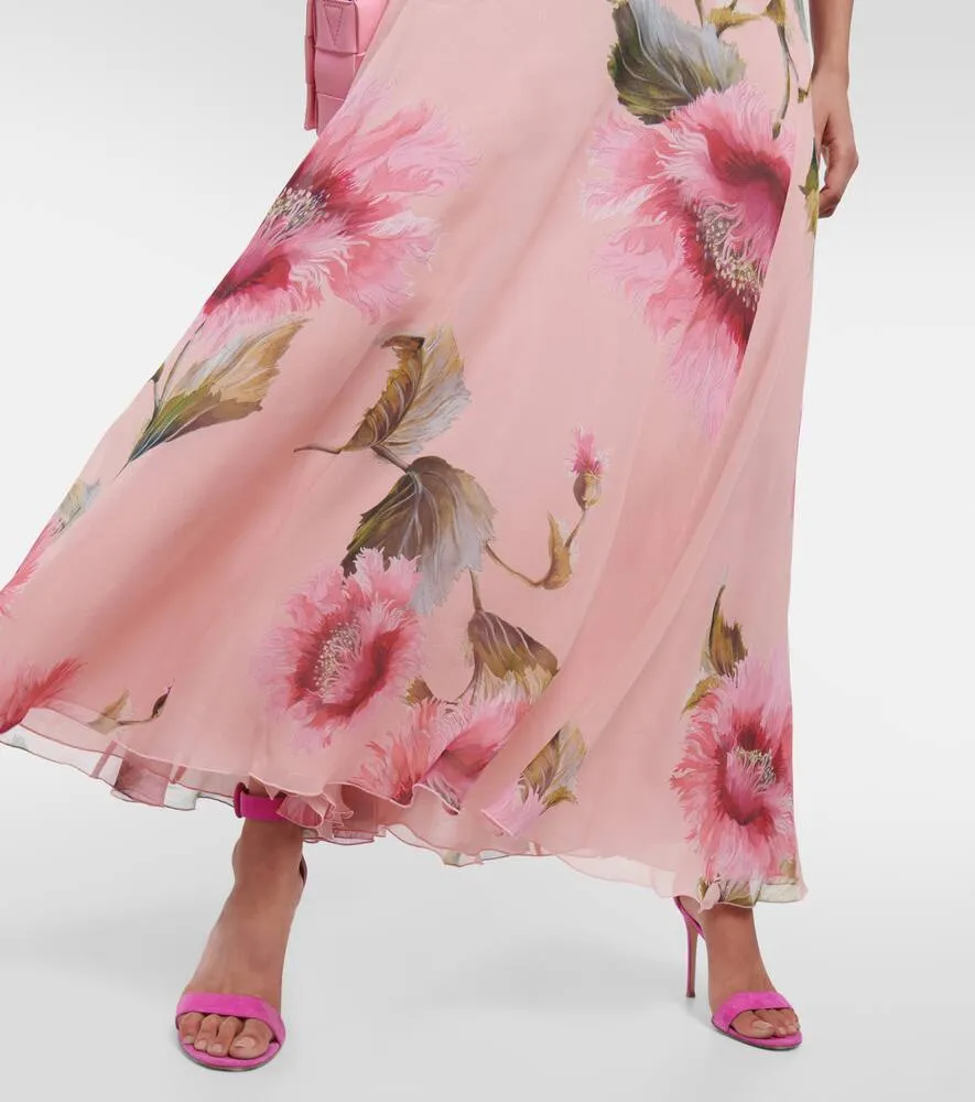Giambattista Valli Caped floral silk georgette gown