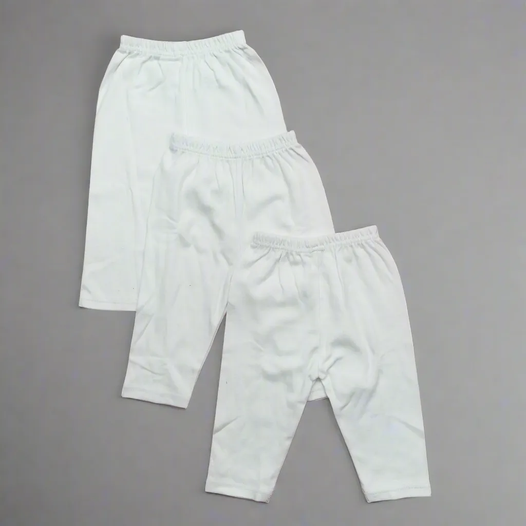 Happy - Pack of 3 - Open Feet Trousers - White