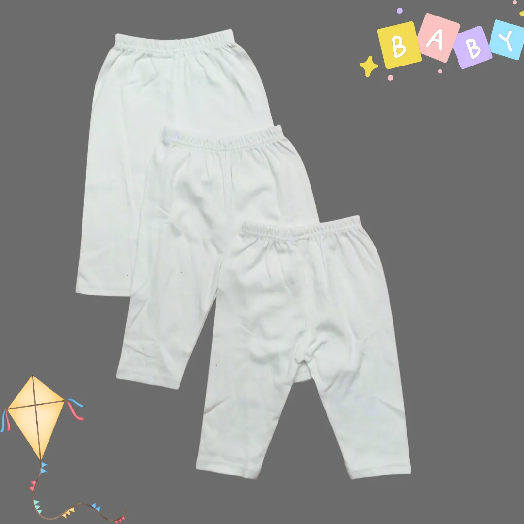 Happy - Pack of 3 - Open Feet Trousers - White