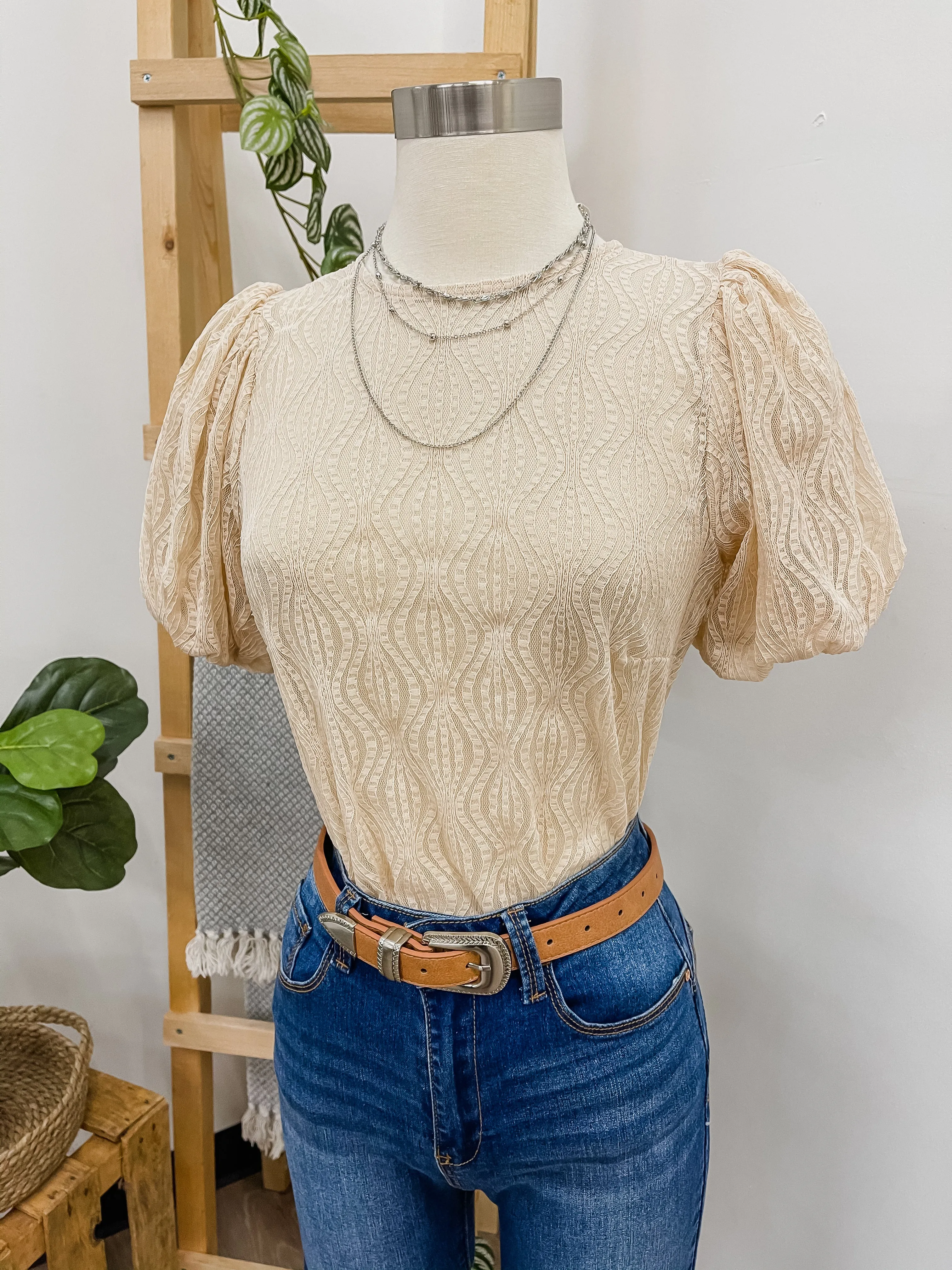 Jane Lace Puff Sleeve Top