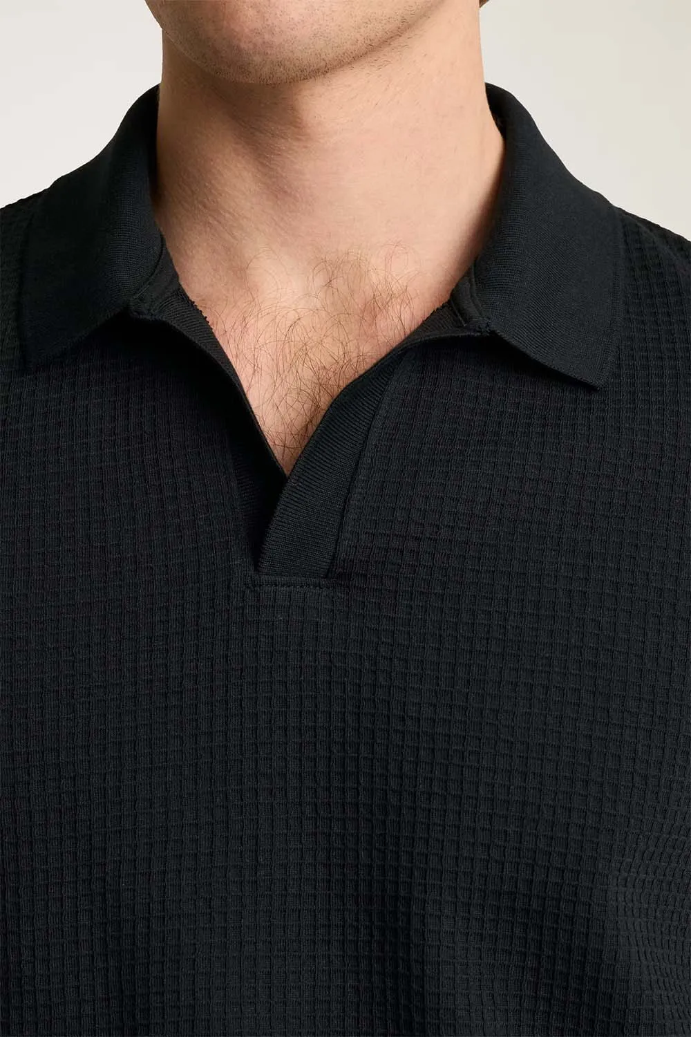 JOHNNY COLLAR POLO Jet Black