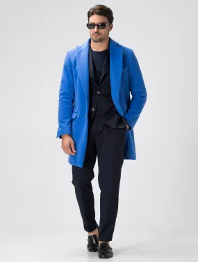 LELAND SINGLE BREASTED COAT IN BLUE ROYAL