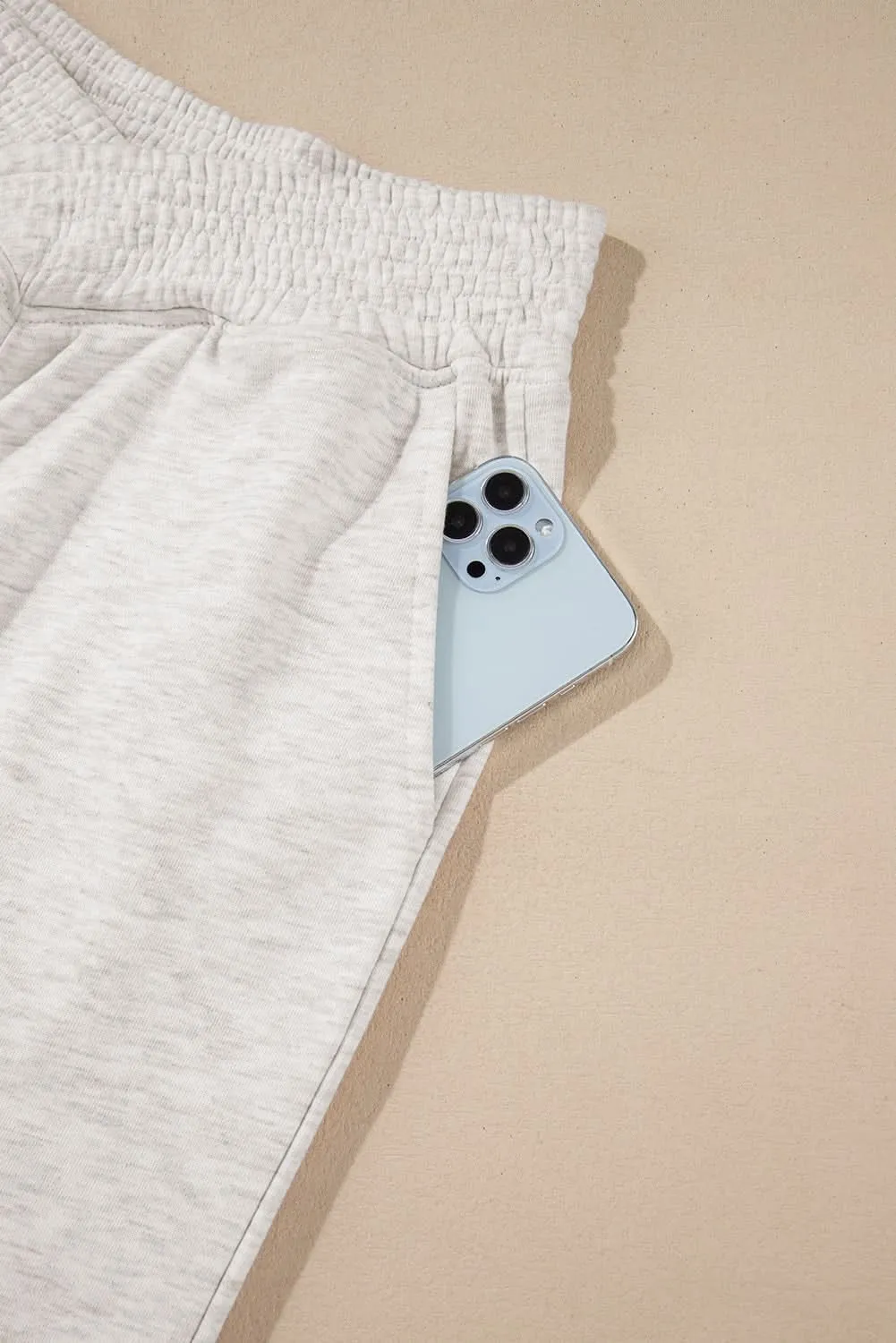 Light grey wide leg lounge pants