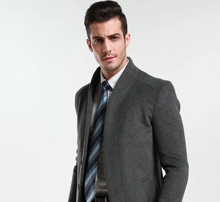 Men's Autumn/Winter Woolen Slim Fit Coat | Men's Outwear