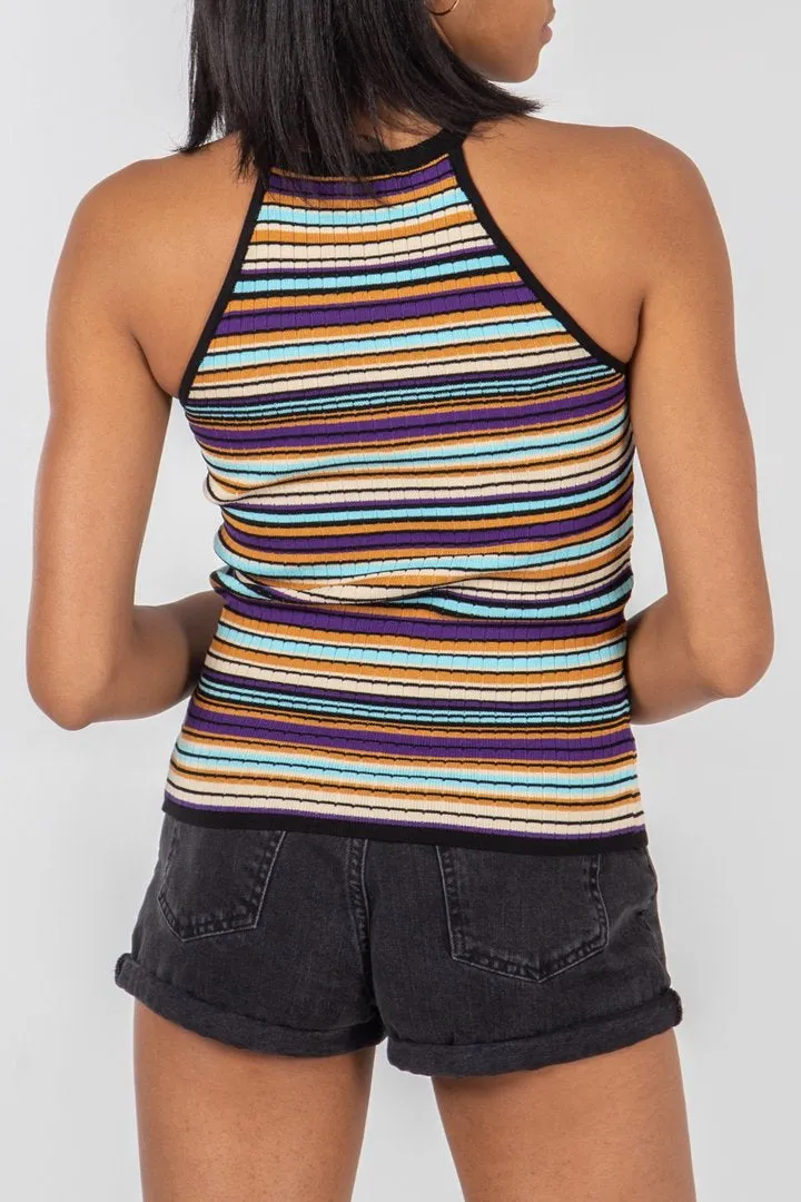 Multi Stripe Rib Vest Top