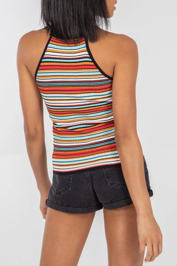 Multi Stripe Rib Vest Top