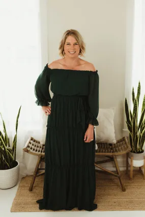 Off Shoulder Tier Maxi