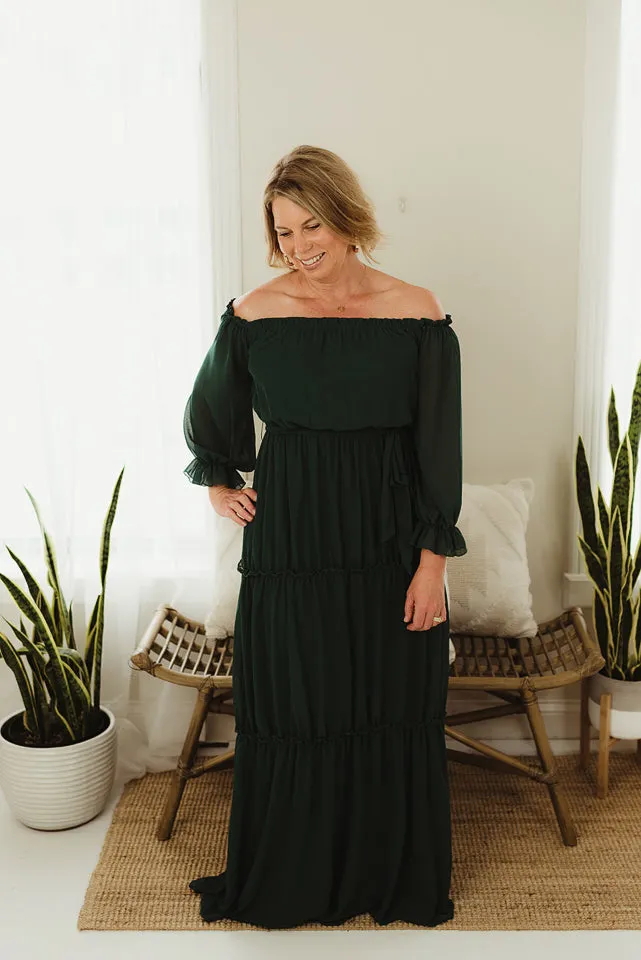Off Shoulder Tier Maxi