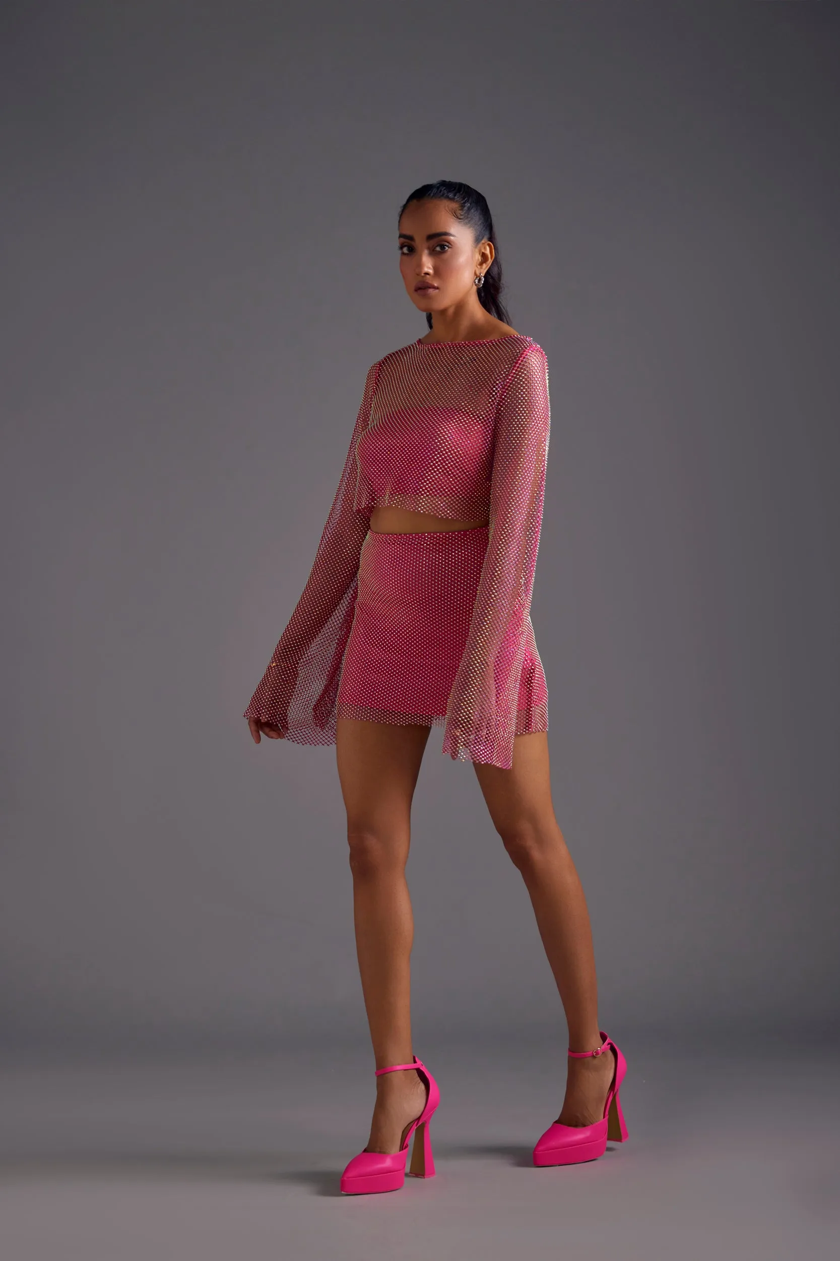 Pink Diamond Mesh Top