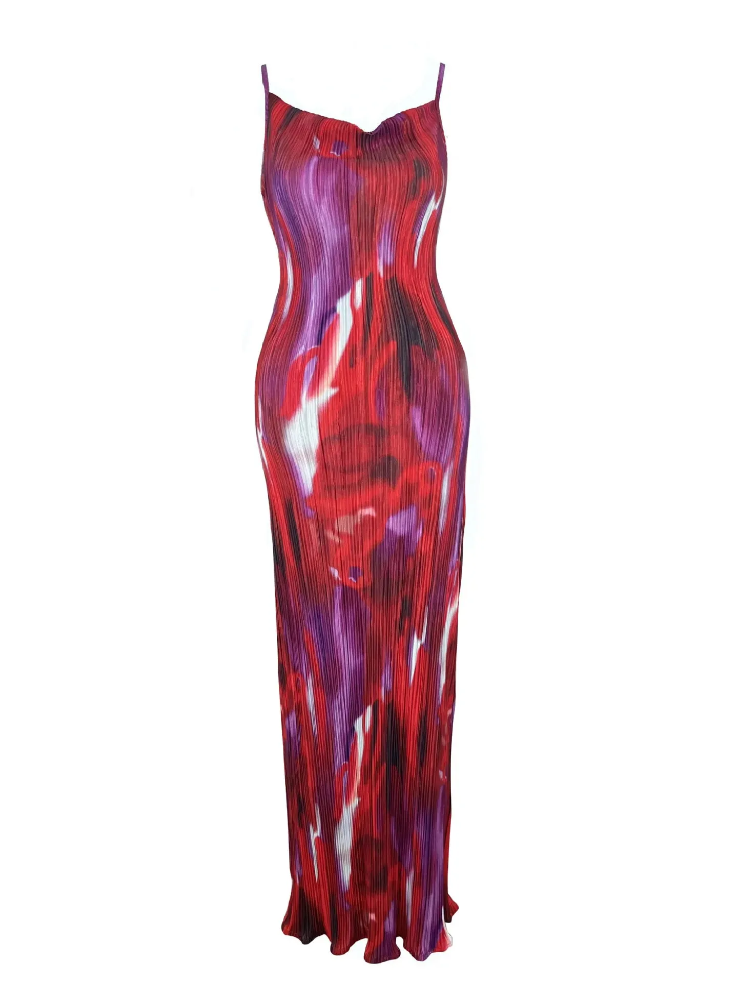 Summer Elegant Sexy Spaghetti Striped Sleeveless Party Maxi Dress