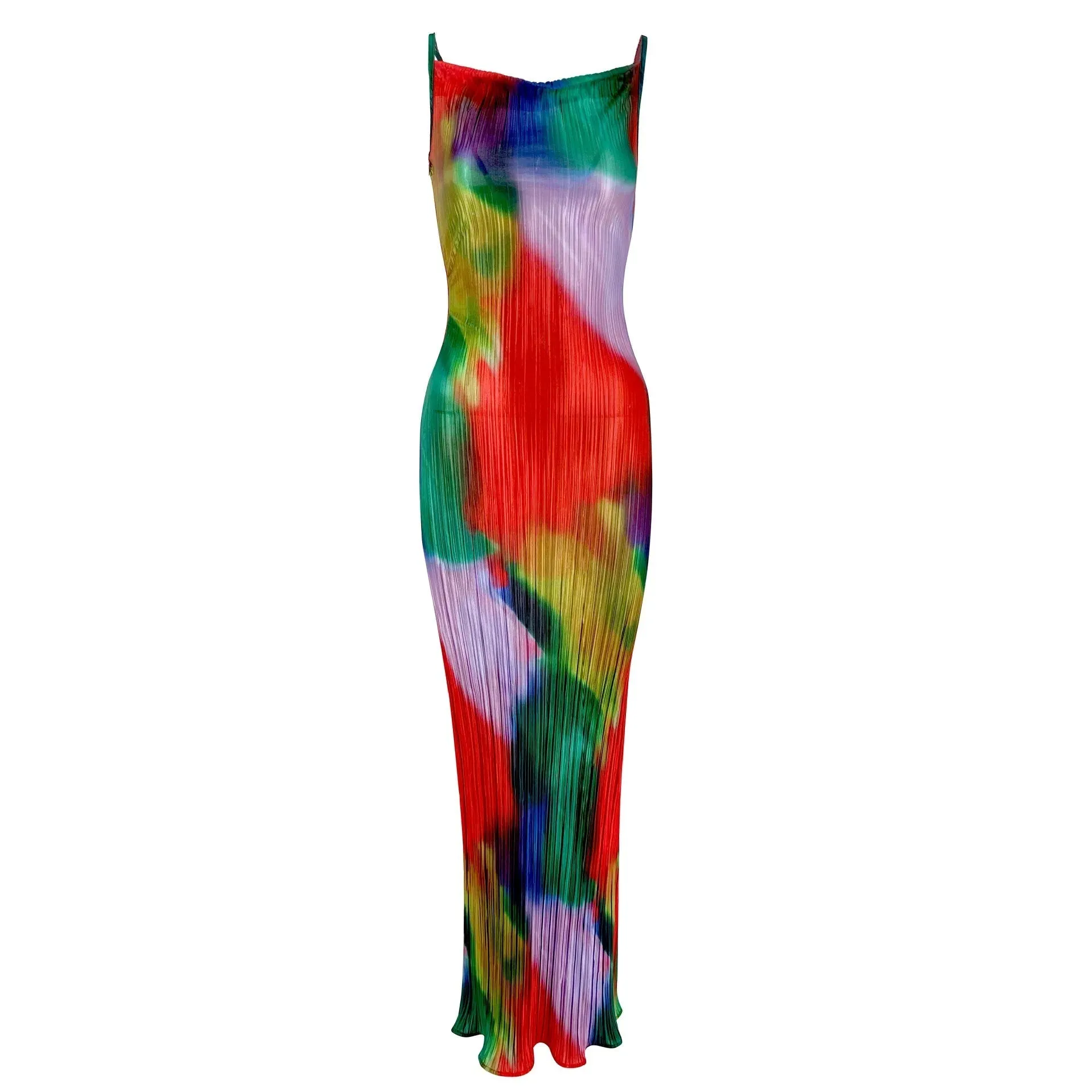 Summer Elegant Sexy Spaghetti Striped Sleeveless Party Maxi Dress