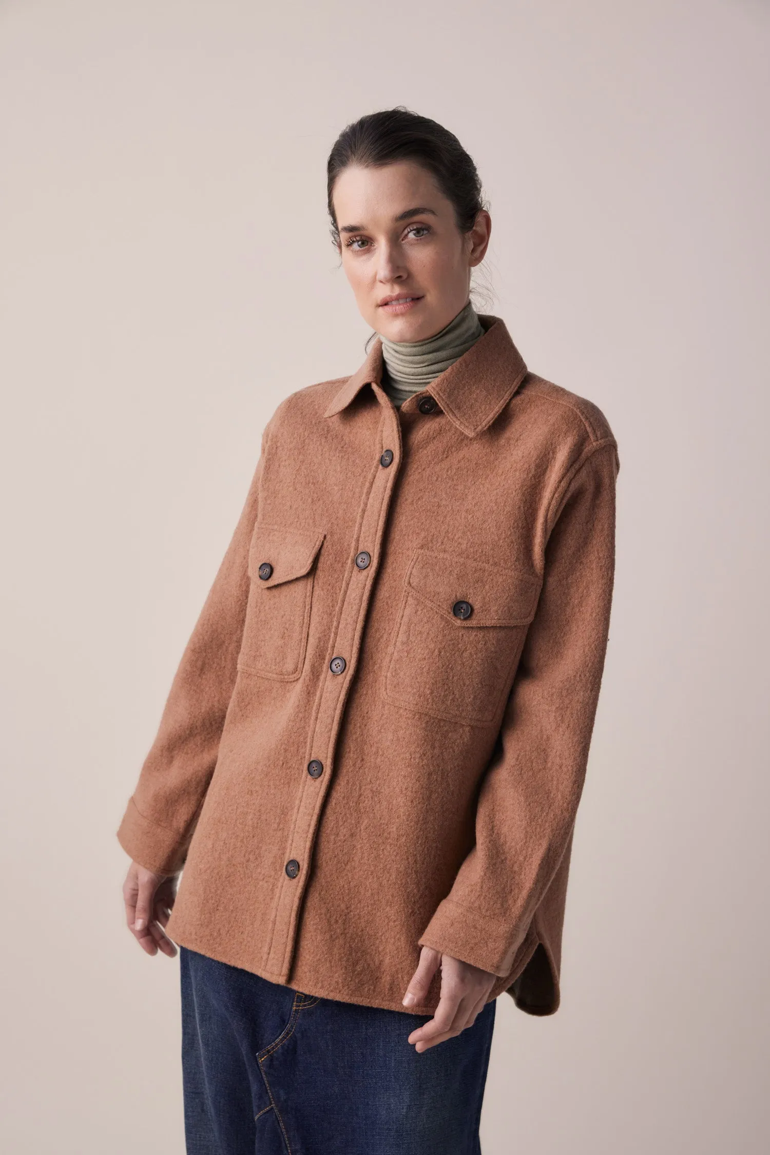 Wool and cotton blend shirts Jacket