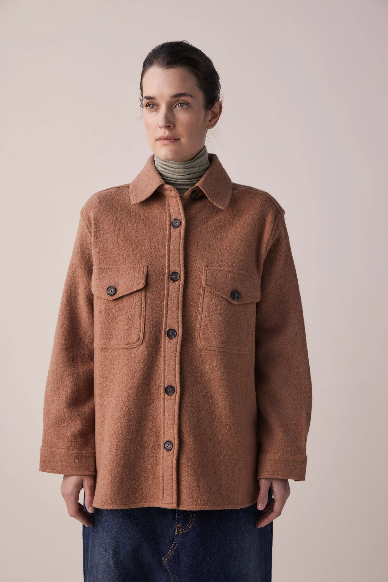 Wool and cotton blend shirts Jacket