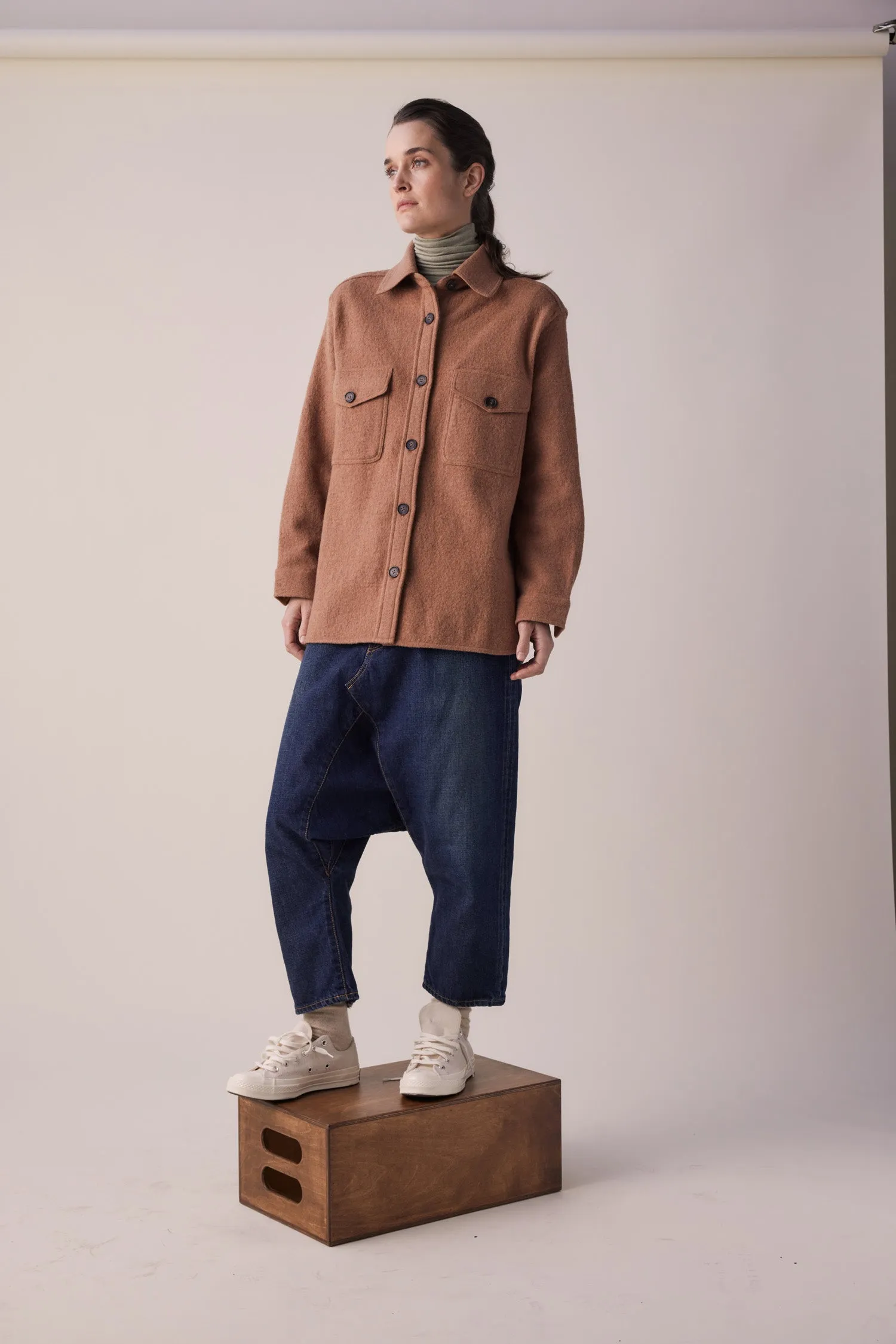 Wool and cotton blend shirts Jacket
